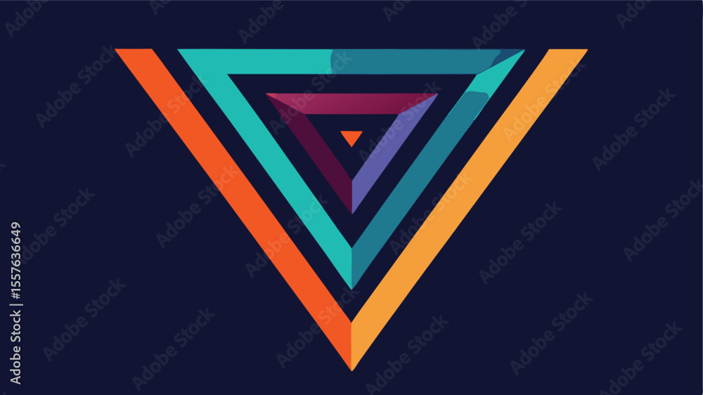 Poster abstract geometric vector design featuring clean triangle mesh with modern color palette