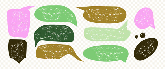 Liquid abstract speech bubbles. Hand drawn organic abstract frames. Empty text shapes.