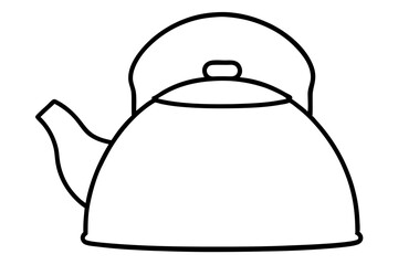 Simple line drawing illustration of a classic teapot for various design purposes
