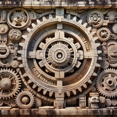 a Mayan Temple Gears in a