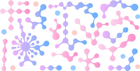 Collection of black metaball shapes featuring organically connected elements.