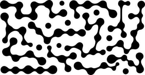 Collection of black metaball shapes featuring organically connected elements.