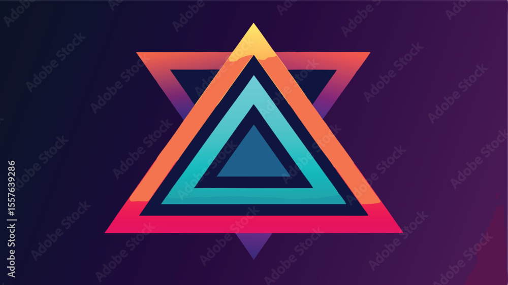 Poster abstract triangle mesh composition with polygon pattern and modern design on gradient background