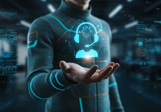 Futuristic Customer Support Campaign Background