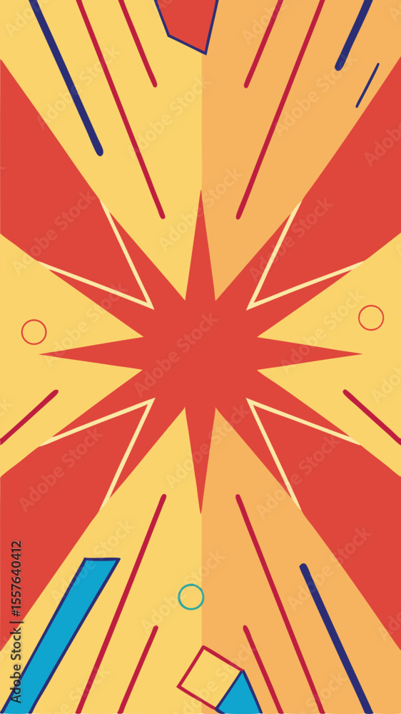 Aufkleber bold abstract geometric design with bursting star and dynamic graphic elements