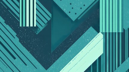 Abstract Geometric Teal Green Pattern Background Stripes Lines