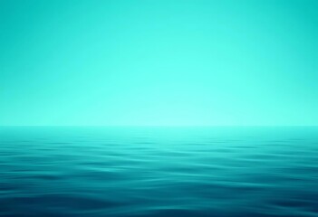 Obraz premium Serene teal to turquoise gradient, evoking calm ocean depths, sky, teal