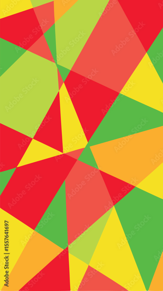 Poster colorful abstract geometric pattern with transparent overlapping shapes on a white background
