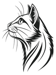 Monochrome Vector Design with Grayscale Elements and Sharp Rendering Black and White Focus