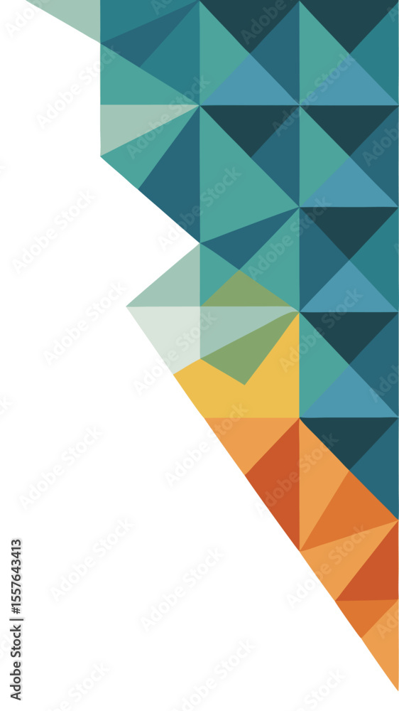 Poster colorful geometric abstract design with transparency suitable for diverse design applications