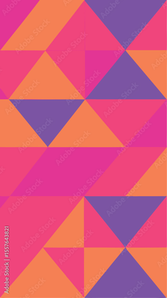 Poster colorful geometric pattern with triangle shapes on transparent background for creative designs