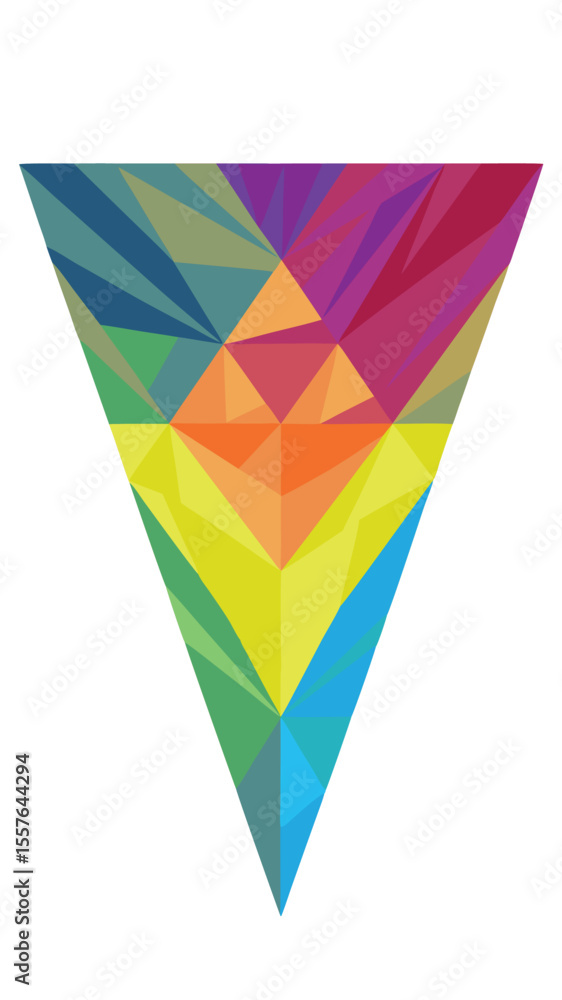 Poster colorful geometric triangle design with transparency for creative digital projects