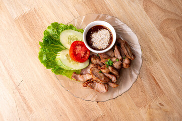 meat and vegetables with sauce