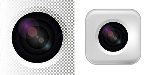 camera photo lens. Vector transparent object 10 eps.