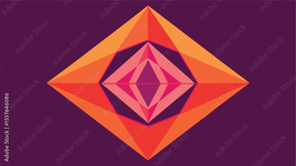 Aufkleber geometric abstract design with a central diamond shape in a harmonious color palette