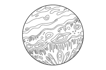 Fototapeta premium A detailed drawing of the planet Mercury. 