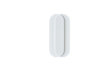 Two white rounded rectangles overlapping isolated on a transparent background clean