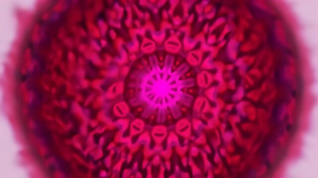  Render a psychedelic abstract art piece with a grainy texture, featuring a kaleidoscopic pattern of red and purple hues, inducing a sense of altered consciousness and sensory overload