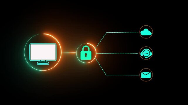 ✅ Computing Network Concept &ndash; Vector Icon Design Video Template Featuring Digital Connections, Cloud Data Sharing, and Modern IT Infrastructure Elements