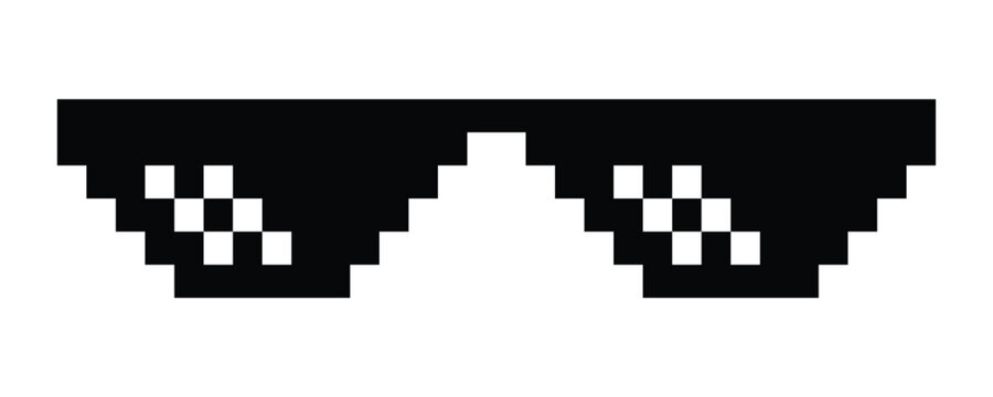 Pixel Art Shades Cool Thug Glasses.