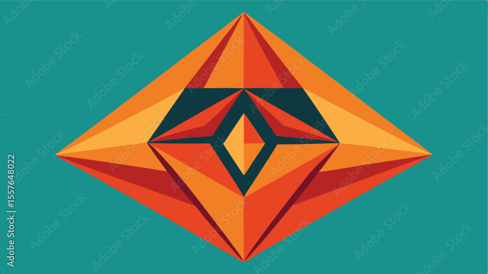 Poster geometric abstract diamond shape with gradient colors and transparency for versatile design applicat