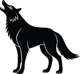 howling wolf silhouette standing wild animal nature spirit art