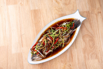 Steamed fish with sauce