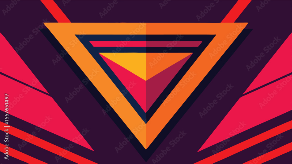 Poster geometric abstract triangle design with vivid colors suitable for various design projects