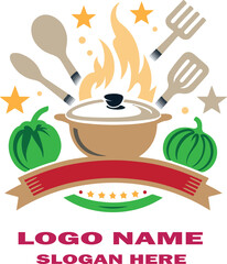 Cooking logo vector white background .