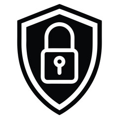 lock with shield vector icon