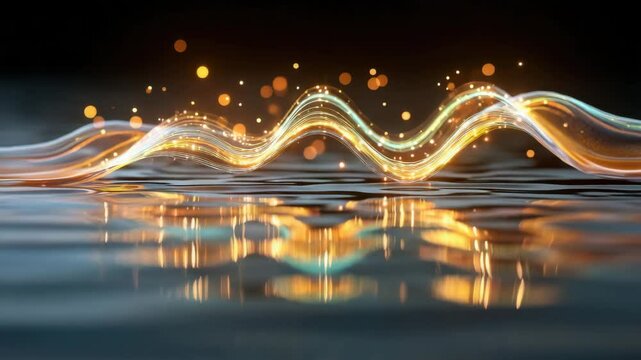 Abstract Wave of Light: A mesmerizing visual representing the ebb and flow of energy, featuring luminous waves that dance and shimmer with internal glow, symbolizing movement.