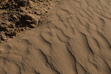 Texture of sand and earth, sand dunes and mountains