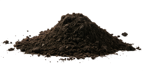 dark brown soil pile isolated on white background PNG , AI GENERATED