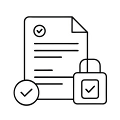 secure document, protected file with lock icon or confidential document security vector