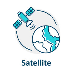 Satellite Signal Tracking, Earth Orbit Communication, Global Navigation Satellite, Space Map Icon, GPS Network Symbol, Satellite Locator, Earth Signal Vector