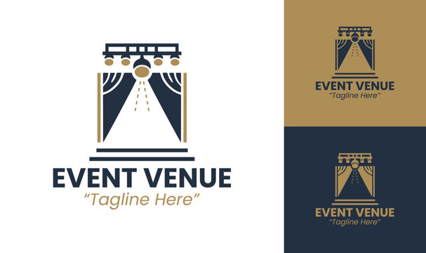 Modern Event Venue Logos with Simple Yet Impactful Designs and Colorful Elements