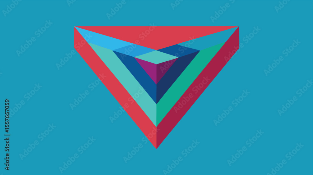 Poster geometric vector composition of colorful layered triangles on a transparent background