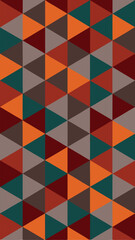 Obraz premium Geometric triangle pattern in warm earth tones seamlessly suitable for diverse design applications