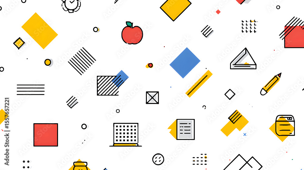 Poster colorful abstract shapes on a light background by generative ai