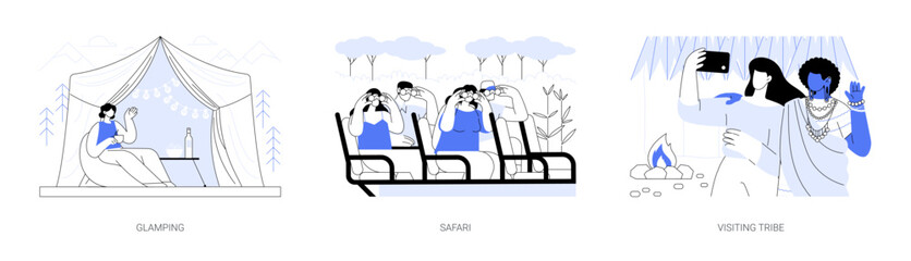 Concept tour isolated cartoon vector illustrations se