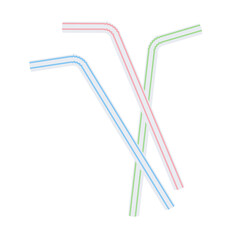 色の線が入った曲がるストローのイラスト
