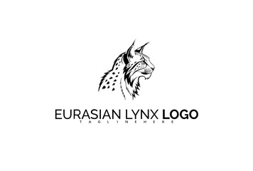 Fototapeta premium Powerful Eurasian Lynx Logo Design for an Outdoor Lifestyle Brand. With a Bold Wildcat Illustration, Ideal for Brand Identity Focused on Nature, Power, and Freedom.