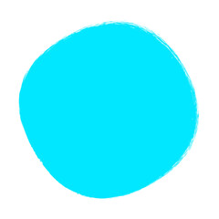 Blue round circle icon, globe planet