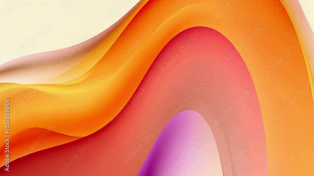 Aufkleber Dynamic abstract design: A vibrant and captivating display of fluid, multi-layered shapes in warm colors, creating a sense of movement and artistic elegance.