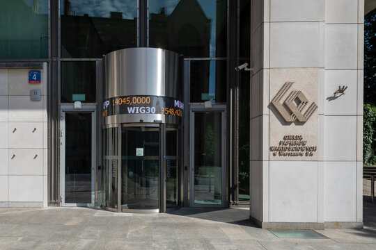 Warsaw, Poland - June 21, 2025: Warsaw Stock Exchange, Giełda Papier&oacute;w Wartościowych w Warszawie