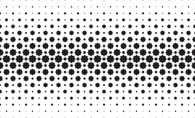 Black and White Halftone Pattern with Geometric Shapes in Arabic moroccan style Zellige