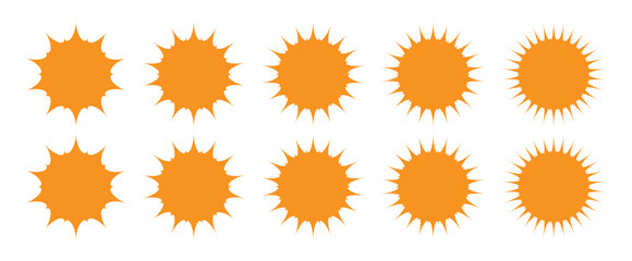 Sun Vector Illustration. Star Starburst Sunburst Icon Symbol. Warm Rise Stock Illustrations