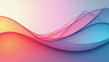 Multicolored abstract waves on gradient background with smooth lines