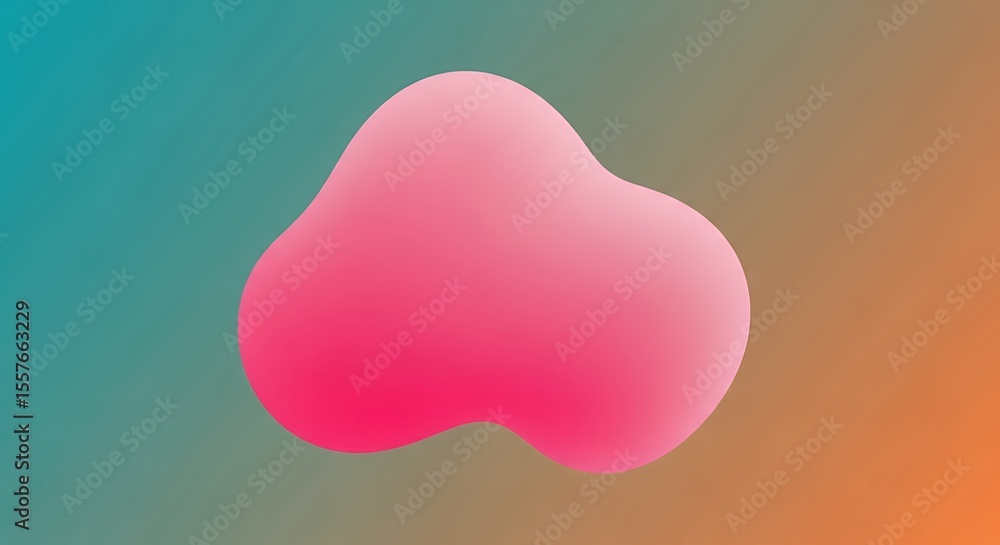 Poster abstract pink blob shape on gradient background
