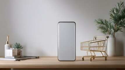 a modern, tall, rectangular smart thermostat standing on a table against a white wall